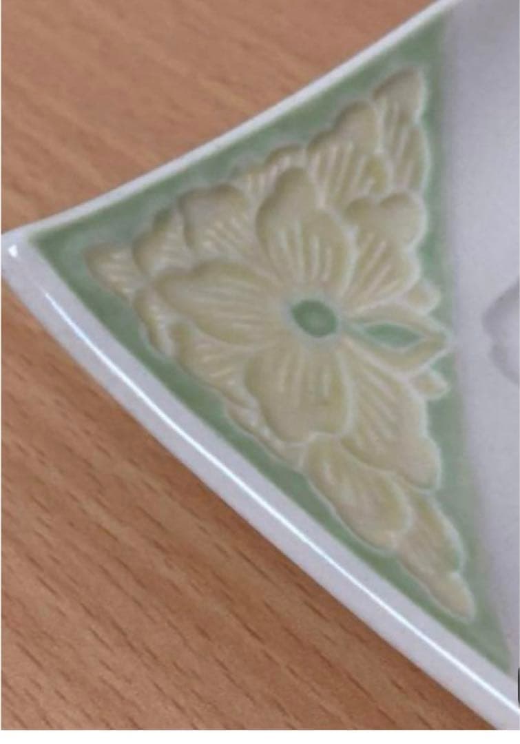 清水焼　松本石亭　高麗角皿(五枚)