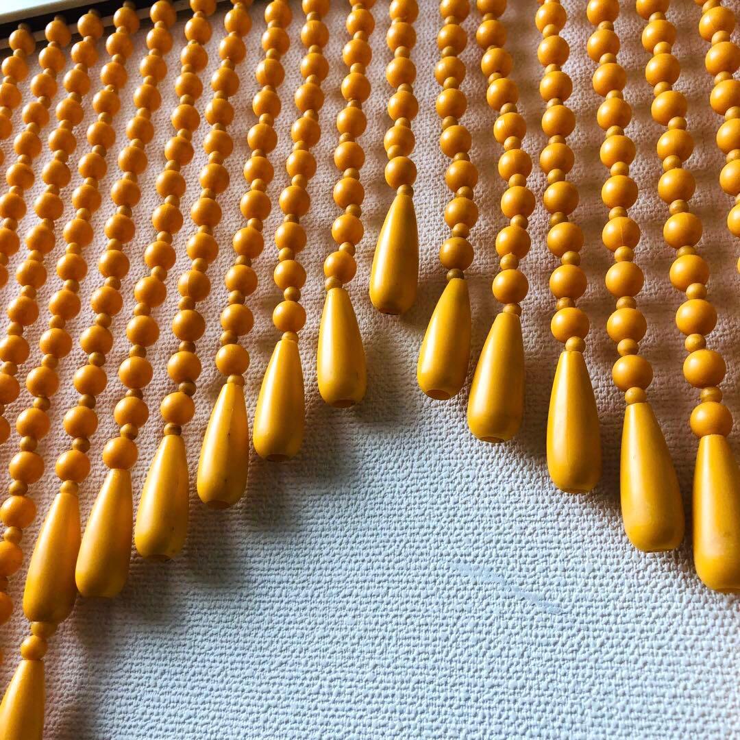 レトロポップ 昭和レトロ ビーズのれん 玉のれん オレンジ　カーテン雫　当時物