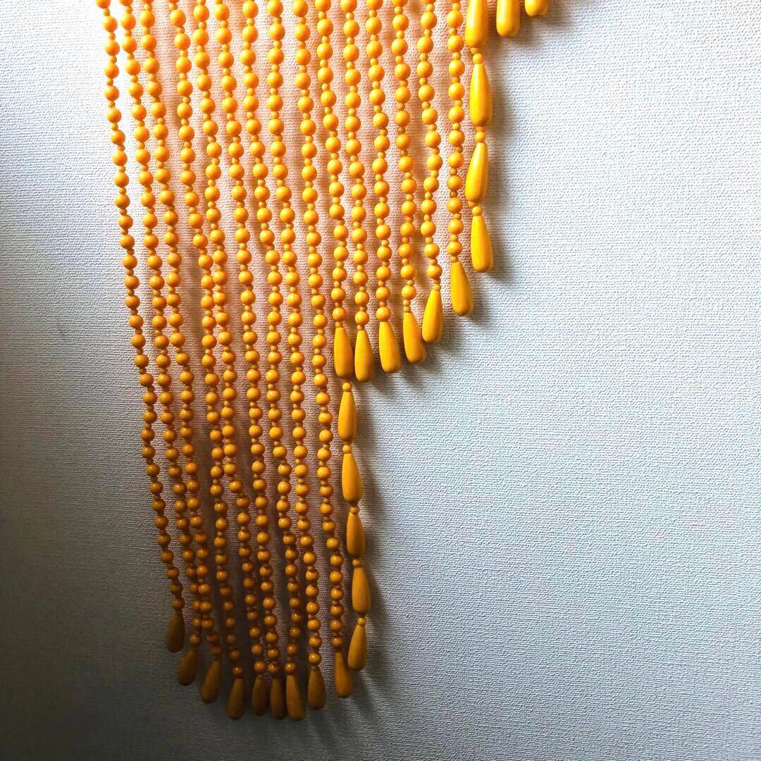 レトロポップ 昭和レトロ ビーズのれん 玉のれん オレンジ　カーテン雫　当時物