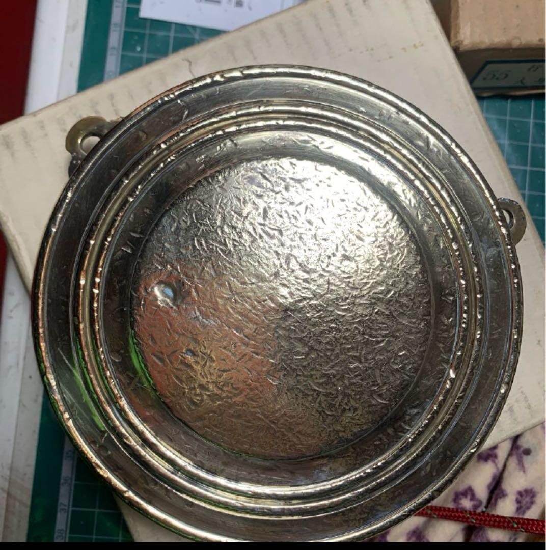 丸武製★ 摺り鉦　当たり鉦　鹿木付き★三耳行人