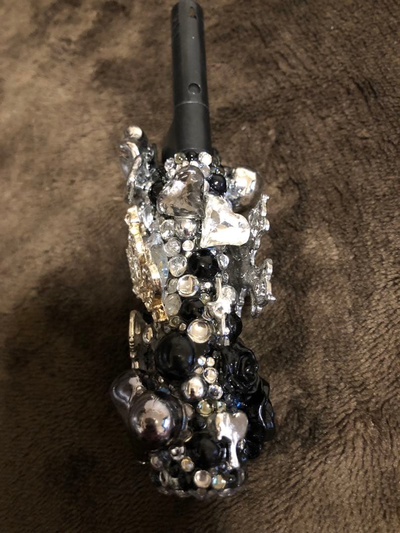 bicデコライターケース♡姫系地雷系♡黒シルバー♡