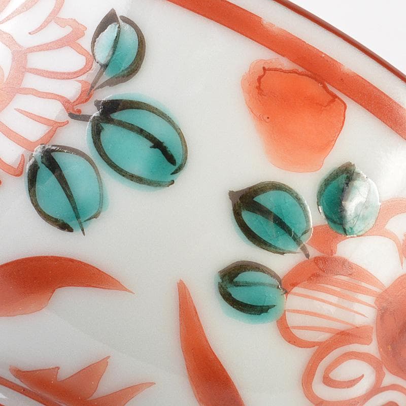 平安　三浦竹軒造　呉須赤絵　寿文　酒盃　共箱　V　6453