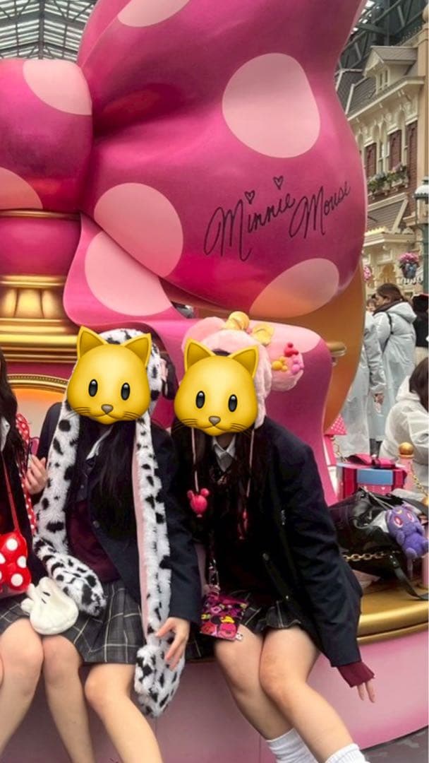 ディズニー風スポット模様ファーキャップ