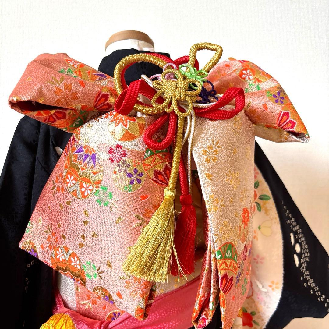 七五三　正絹　着物セット　７歳　部分絞り