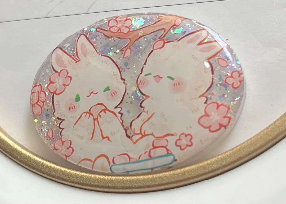 レジンヘアゴム♡花より団子うさちゃん