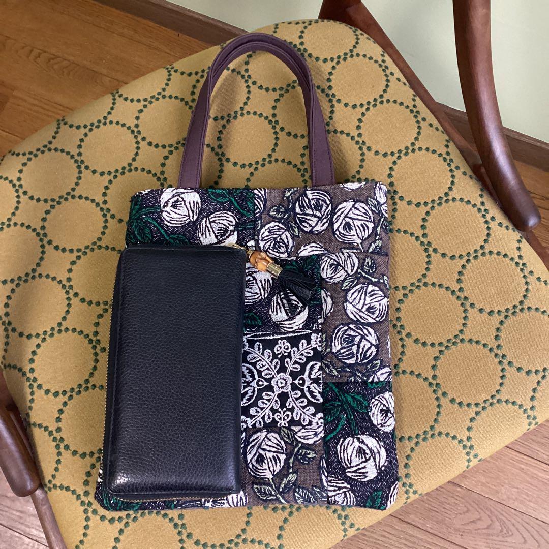 ミナペルホネンハギレでパッチワークバッグハンドメイド