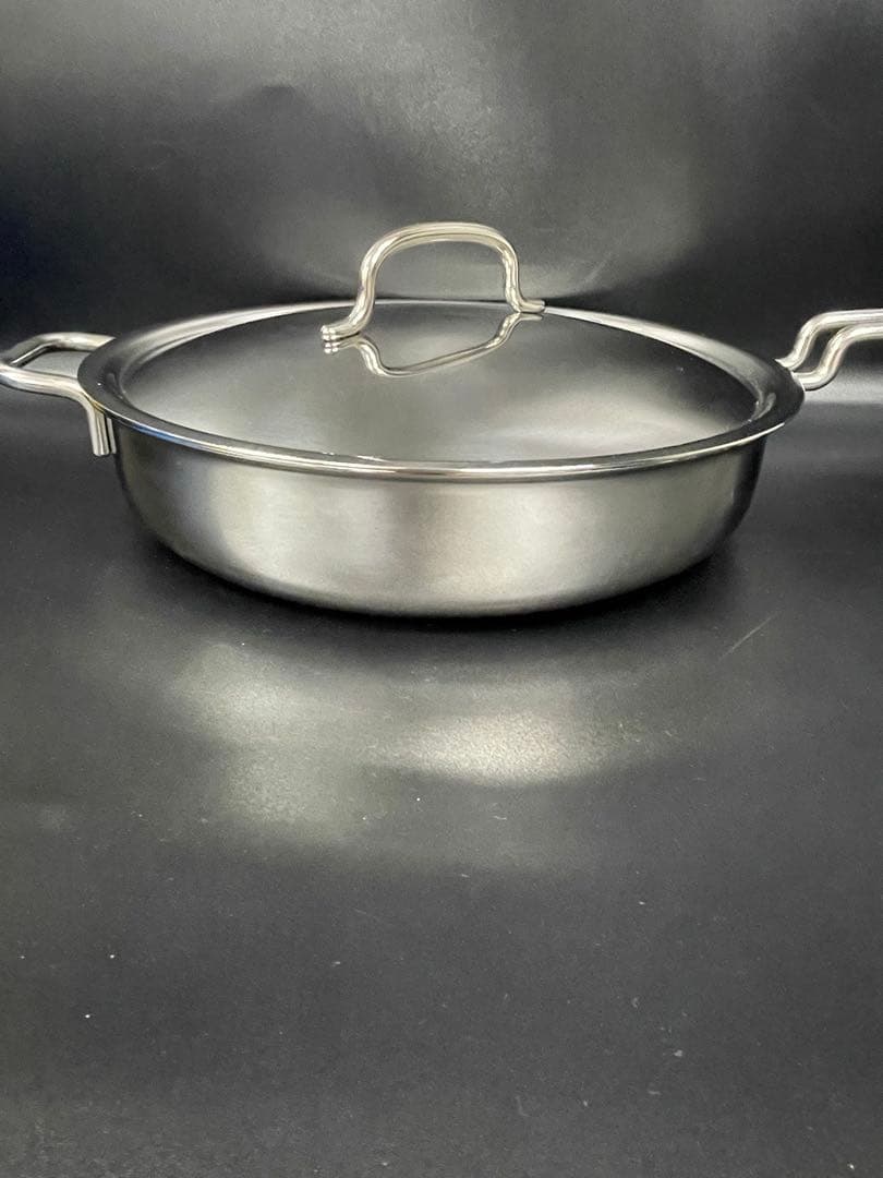 ジオプロダクト ステンレス製 ソテーパン　蓋付き　25㎝