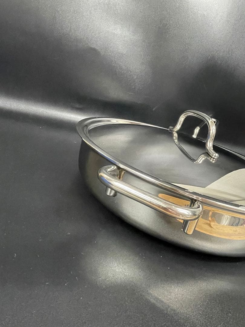 ジオプロダクト ステンレス製 ソテーパン　蓋付き　25㎝