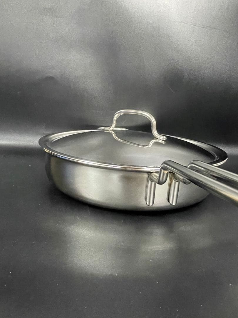 ジオプロダクト ステンレス製 ソテーパン　蓋付き　25㎝