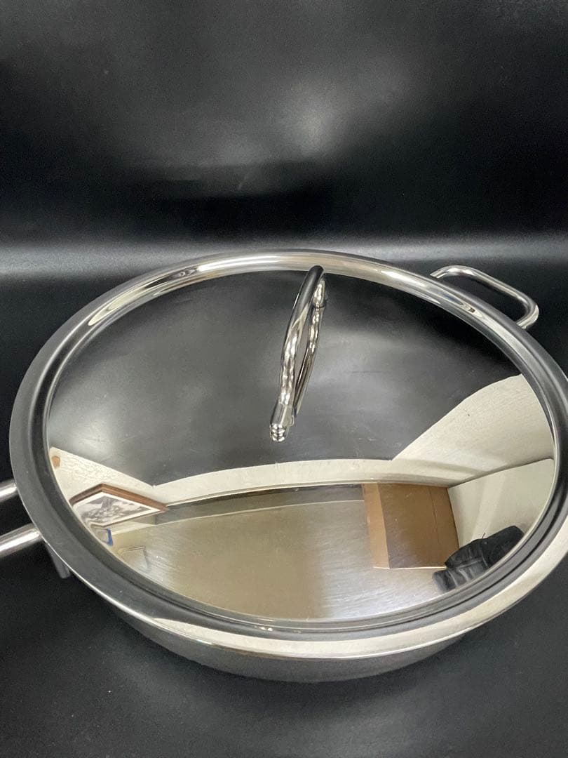 ジオプロダクト ステンレス製 ソテーパン　蓋付き　25㎝