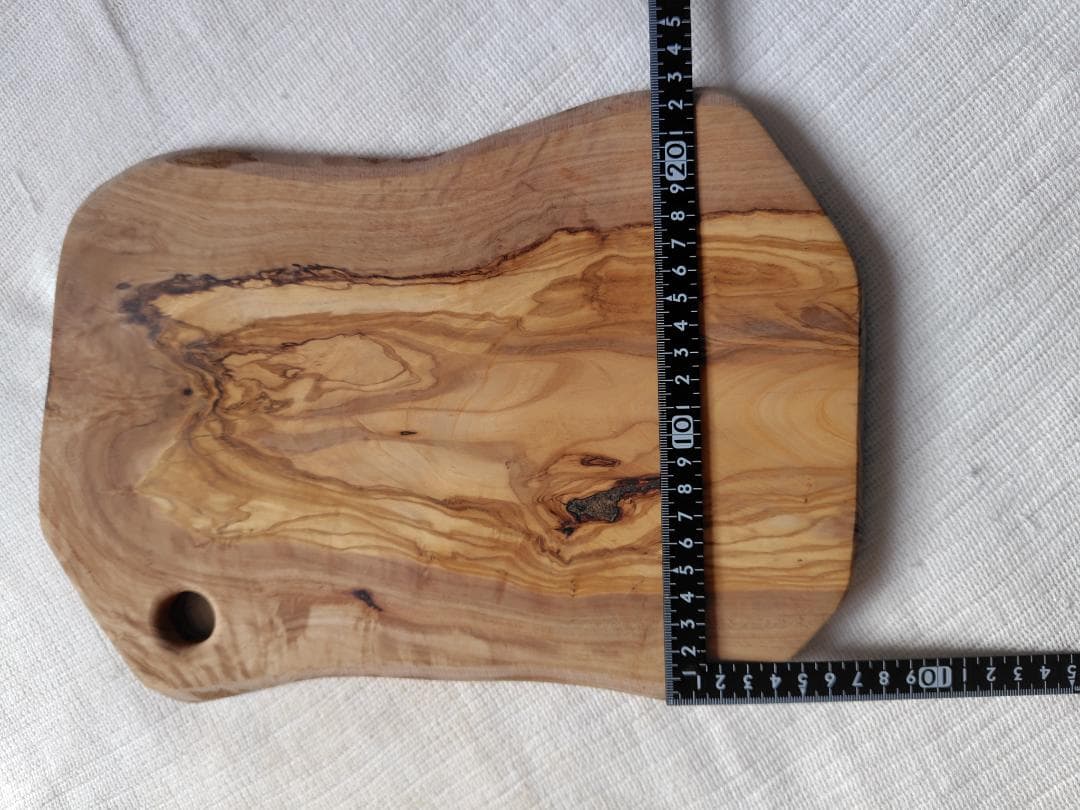 イタリア製オリーブウッド大判カッティングボード34cm厚1.9cm天然木　一点物