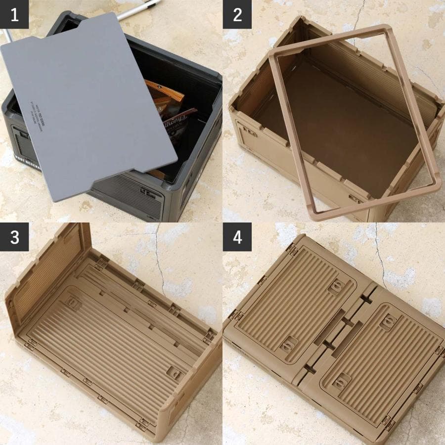 POST GENERAL 収納ボックス ベージュ＆オリーブ　2個セット