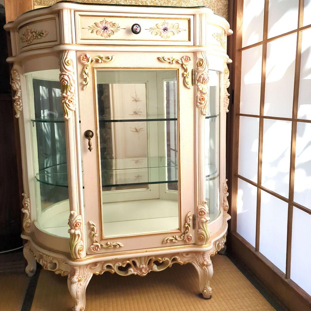 ロココ調 飾り棚 ショーケース キャビネット 豪華 姫系