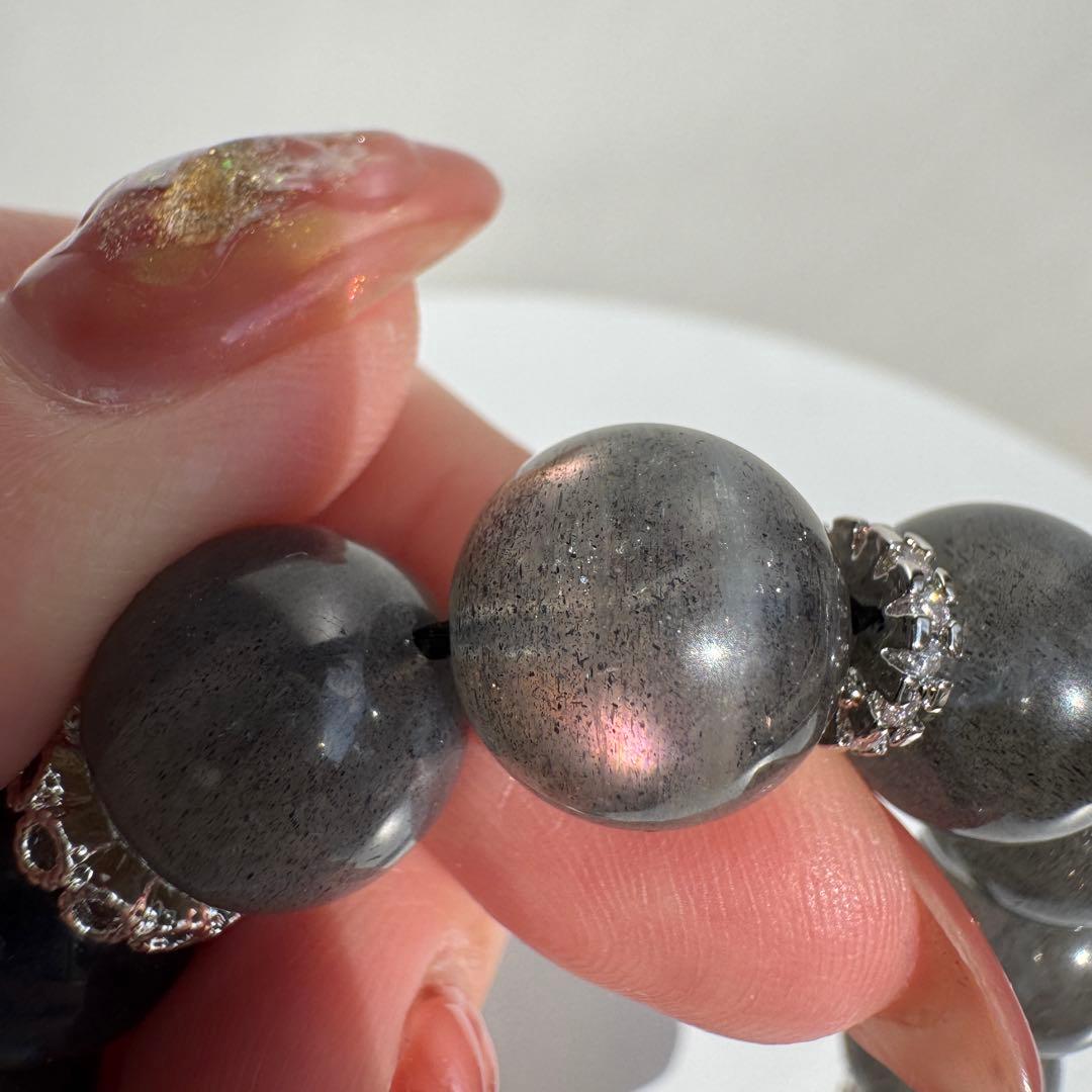 セール　一点物　天然石　ハンドメイドブレス　ラブラドライト