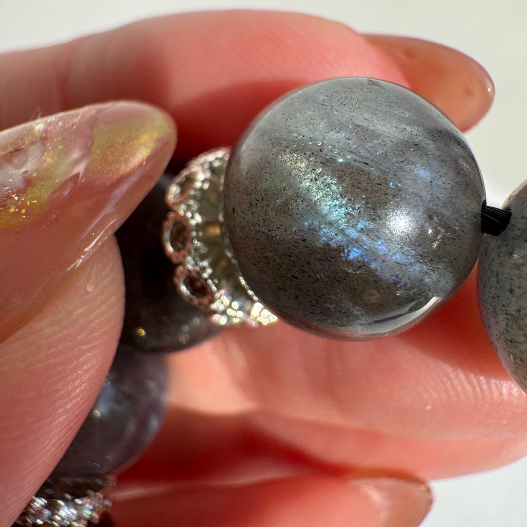 セール　一点物　天然石　ハンドメイドブレス　ラブラドライト