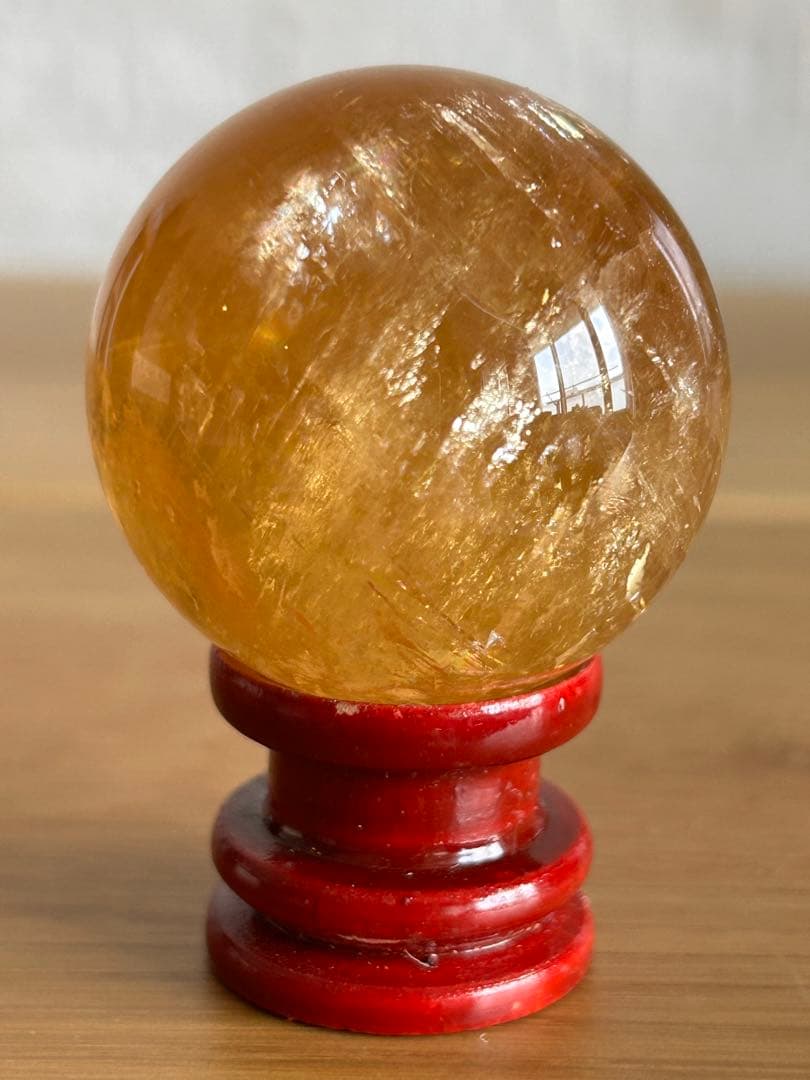 ✨やす✨ゴールデンカルサイト　約38㎜　丸玉　スフィア