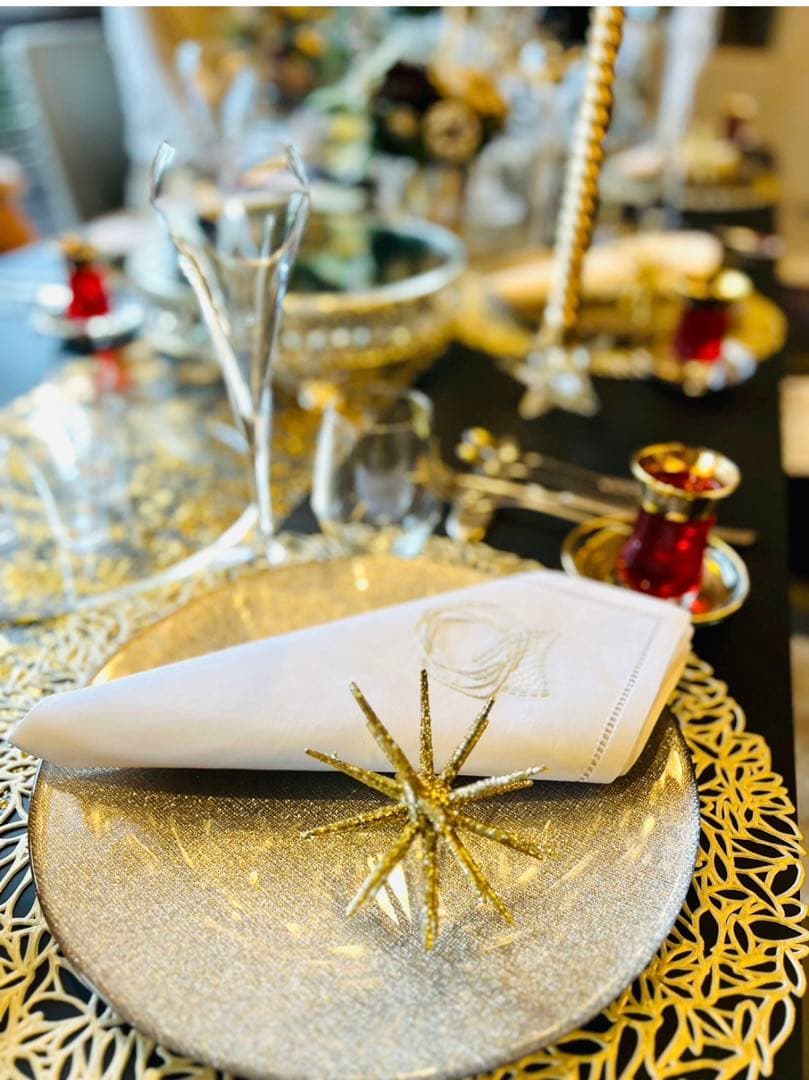 【極美品】ベトナム手刺繍 コット100% ランチョンマット＆ナプキン 6枚セット