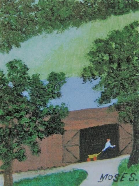 グランマ・モーゼス、『丘の秋』、希少画集画、状態良好、新品高級額装付