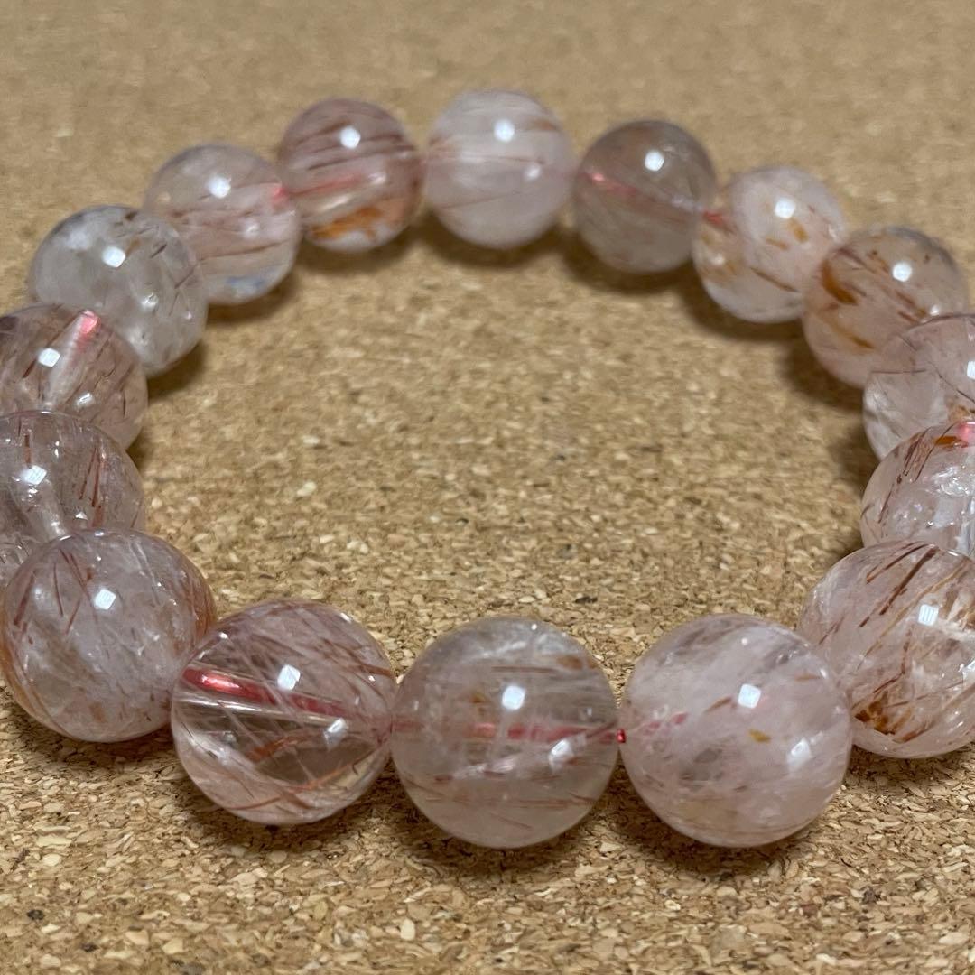 【愛情と情熱】レッドルチルクォーツ ブレスレット 大玉　約13〜14㎜ 天然石