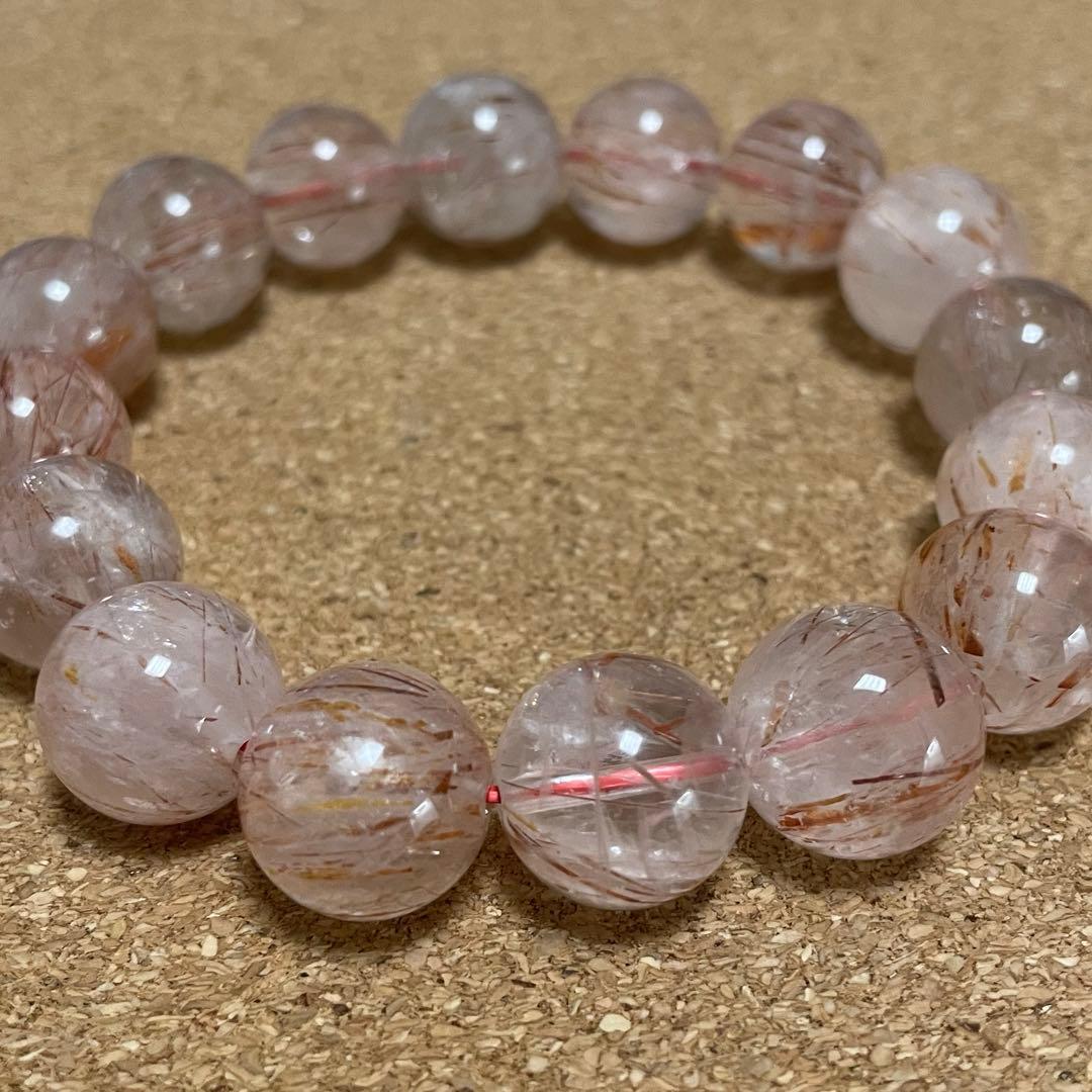 【愛情と情熱】レッドルチルクォーツ ブレスレット 大玉　約13〜14㎜ 天然石