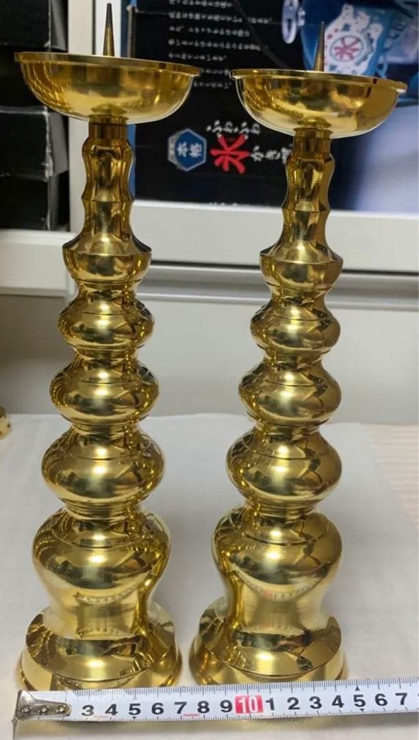 ローソク立て　真鍮　(仏具、仏壇)22