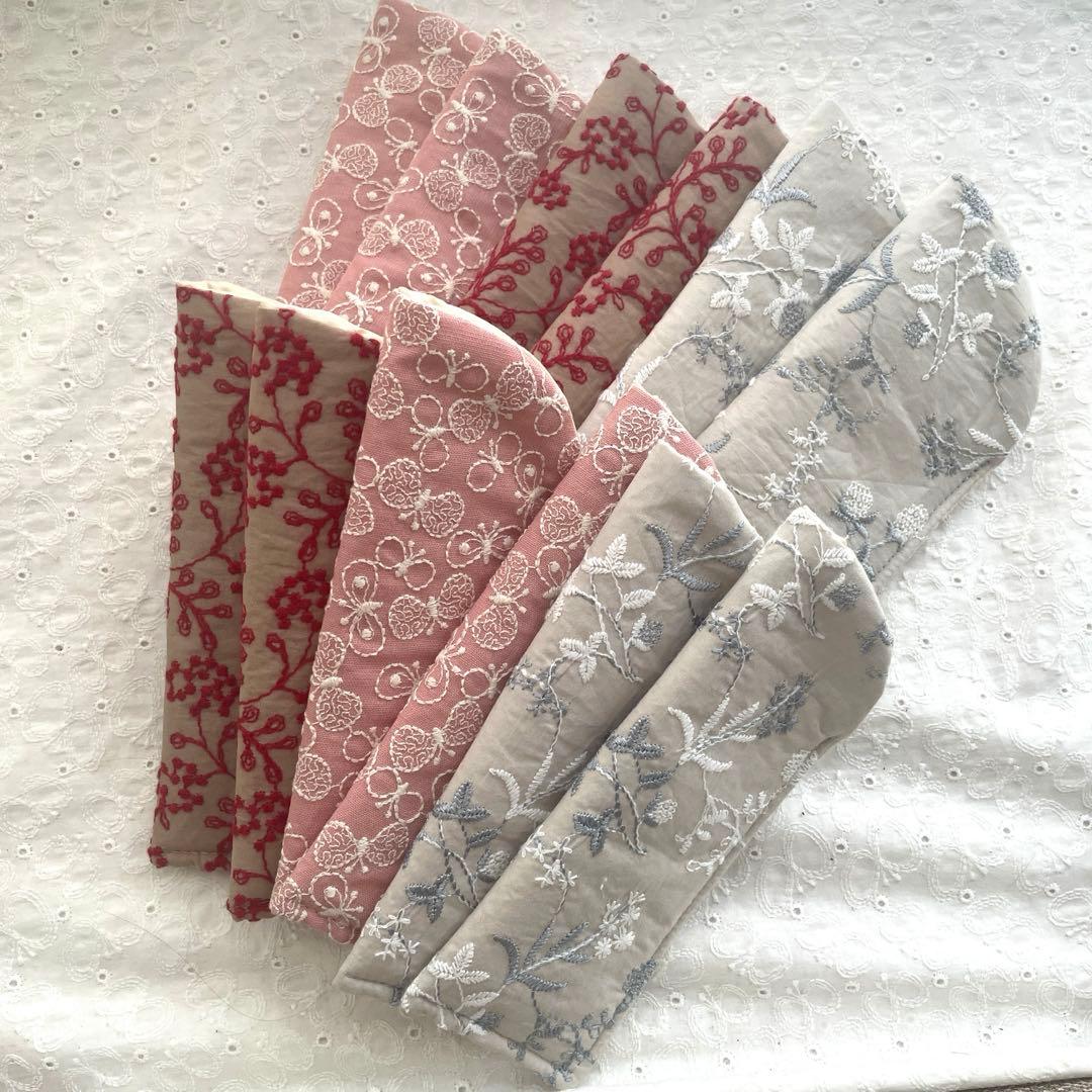 草です！刺繍生地のメガネケース　ハンドメイド