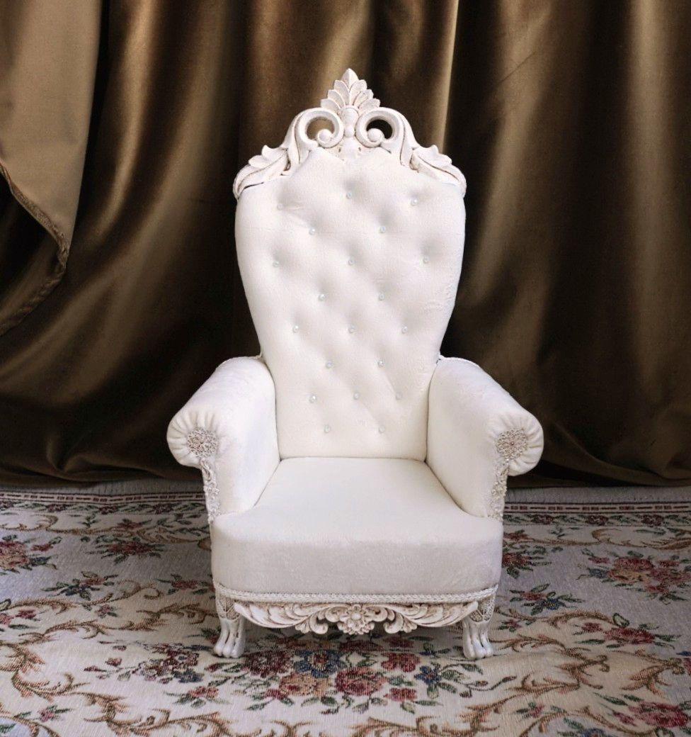 かみさど 1/4肘掛付アンティーク調チェア クリーム