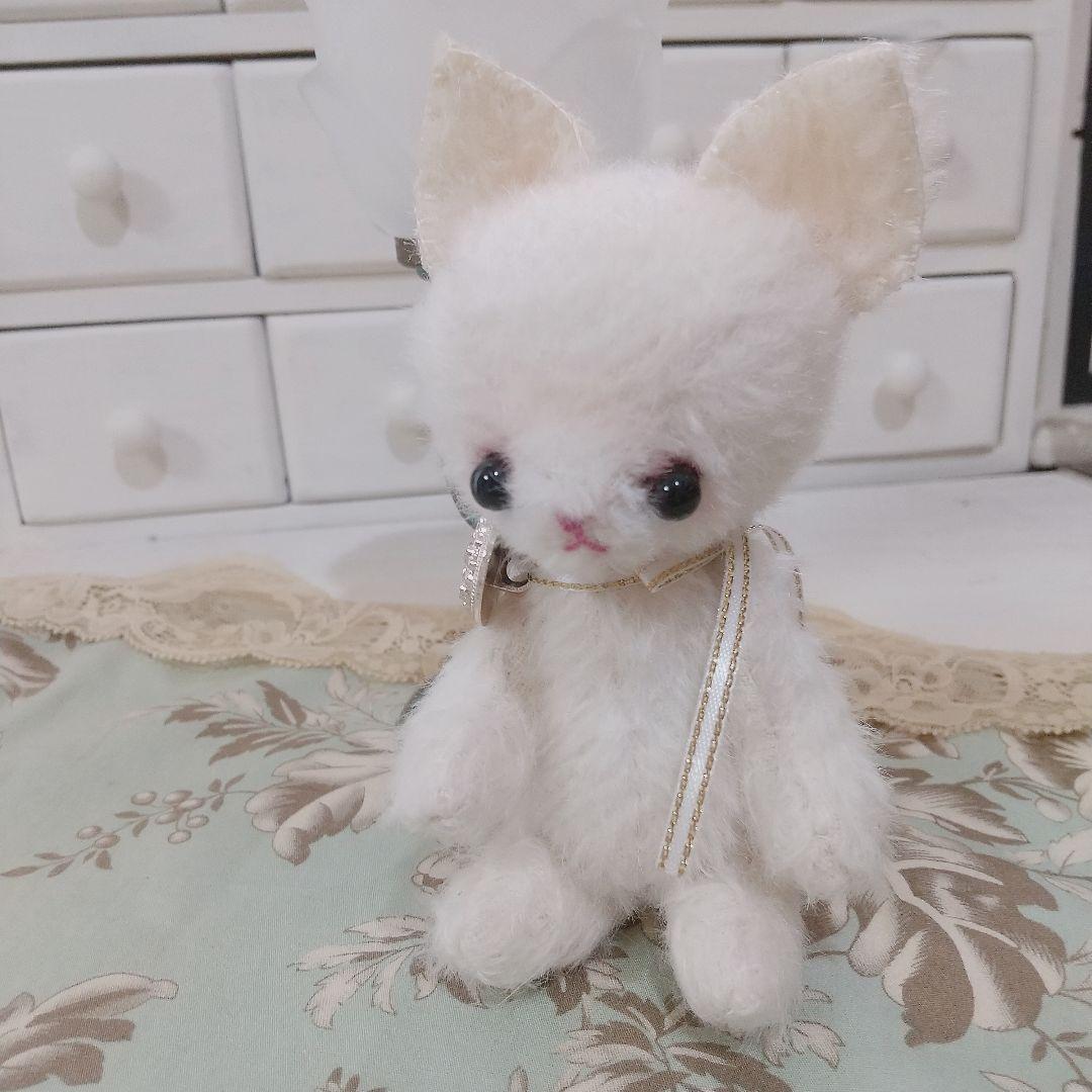 テディベア 白猫 ネコ ねこ アーティストベア 玩具 ぬいぐるみ