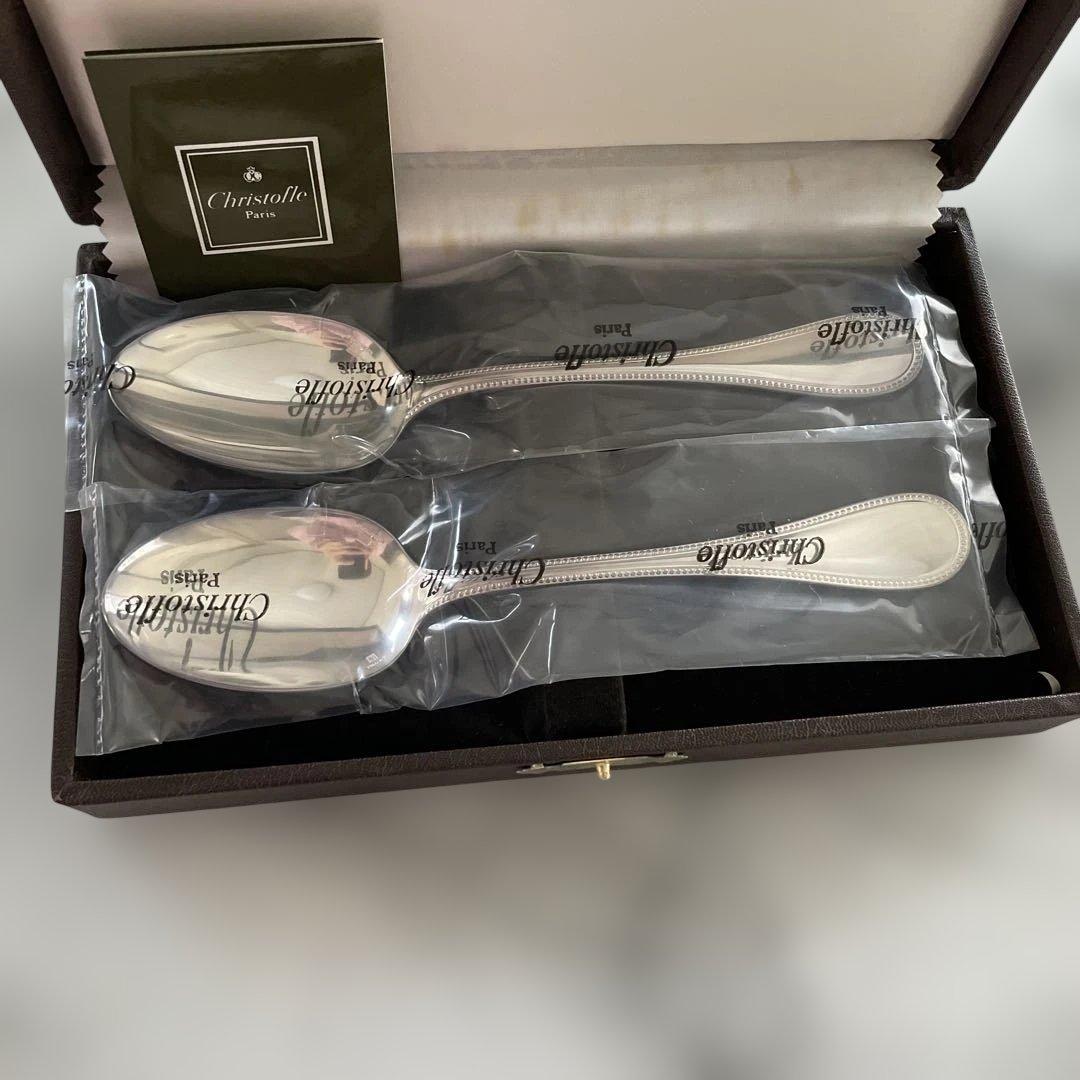 未使用　Christofle スプーンセット 専用ケース付き