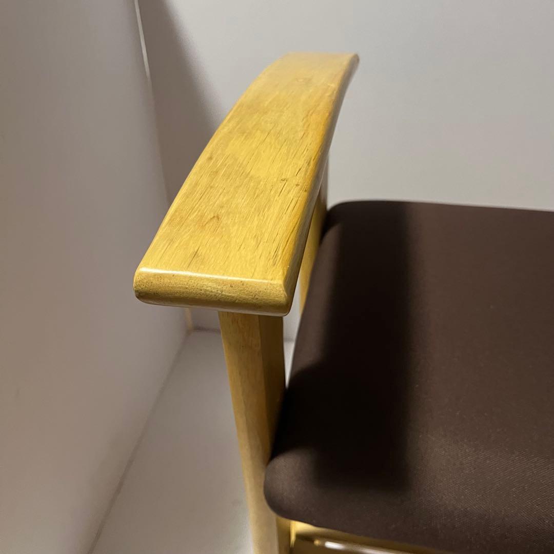 ドウシシャ 高座椅子 肘付スツール 木製チェア 高さ調節可