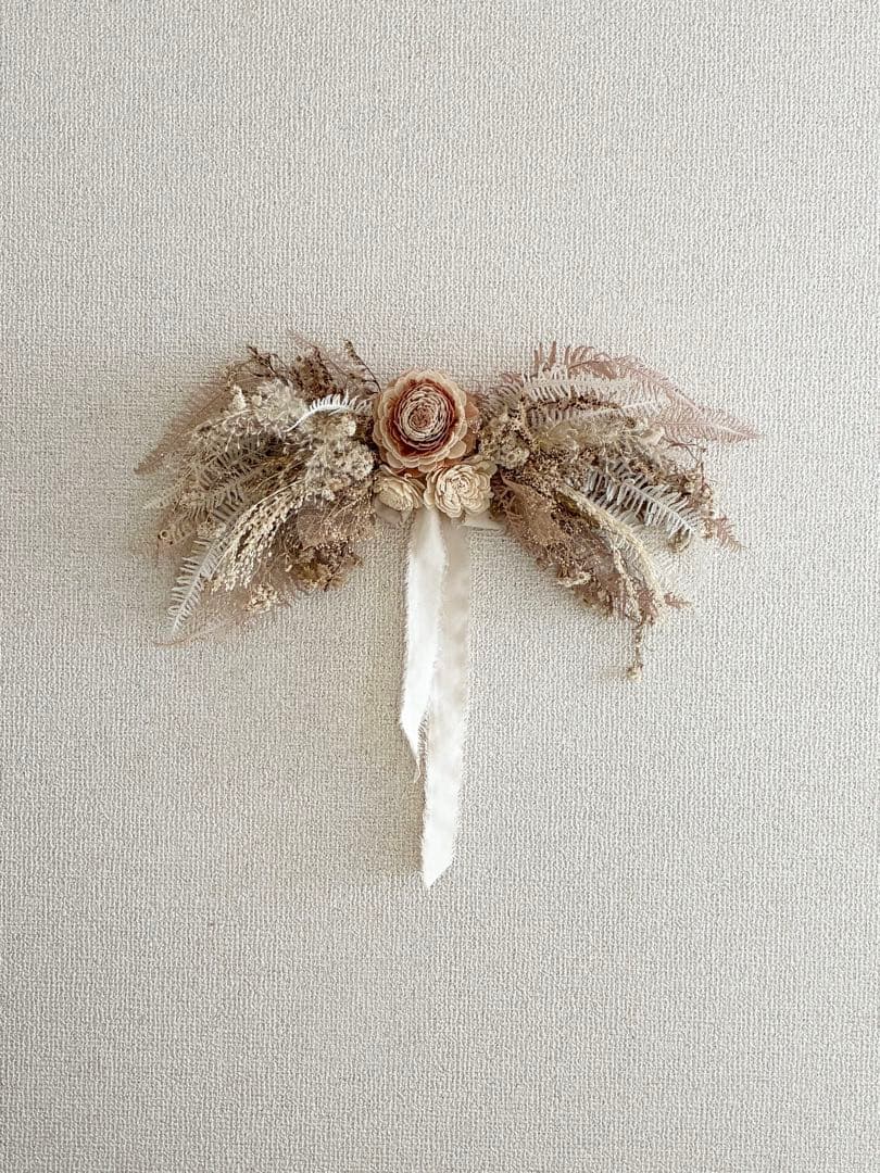 プリザーブドフラワー　ドライフラワー　壁掛け　ホワイト　白　造花