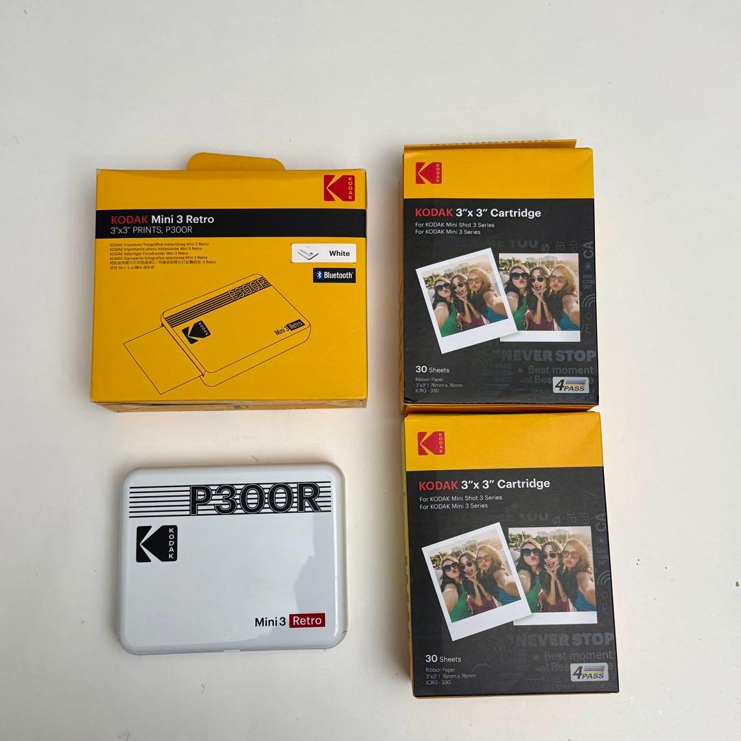 Kodak Mini 3 レトロ P300R インスタントプリンター +60枚