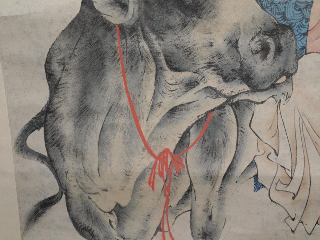 【骨董掛け】近代　牧童図　肉筆保証 唐物唐本　掛け軸 AK2160A9-2