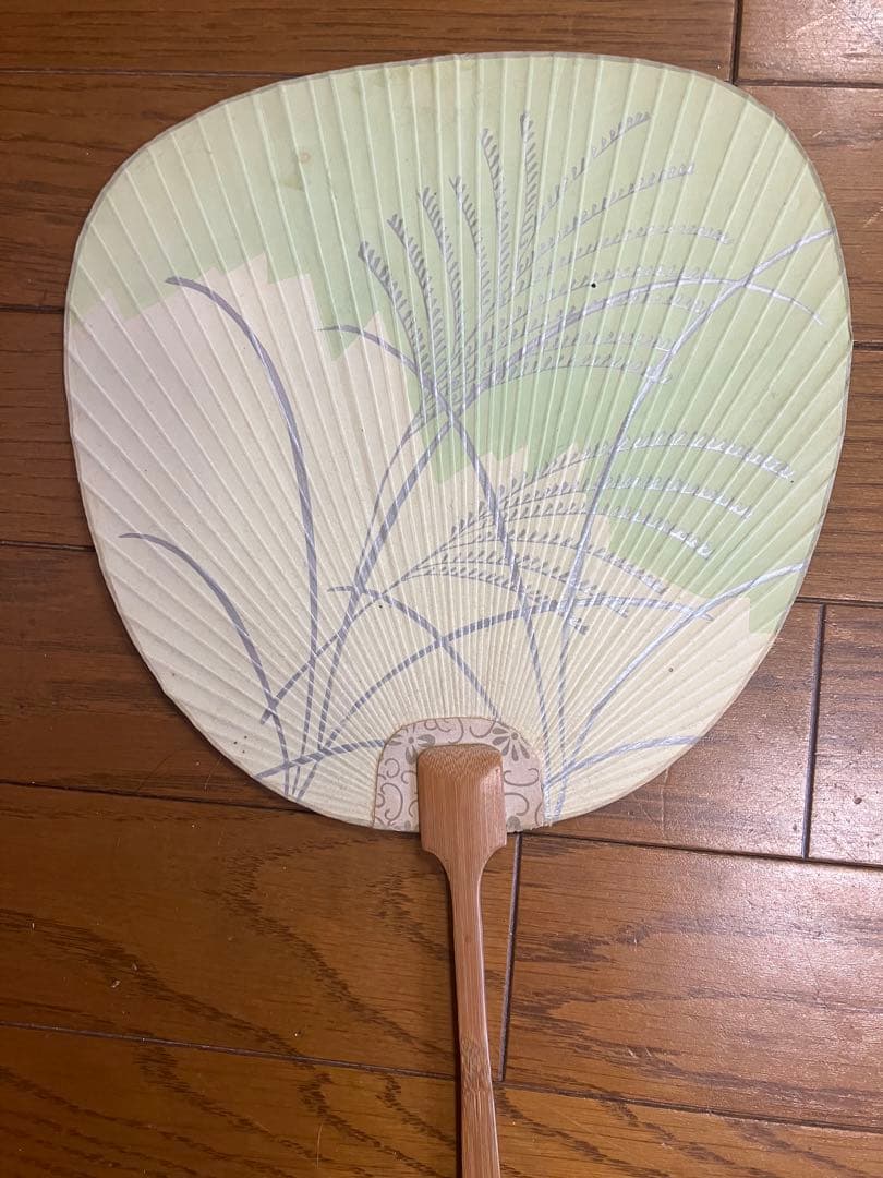埴輪図 手描きペン画 古うちわ作品 作家不詳 額付