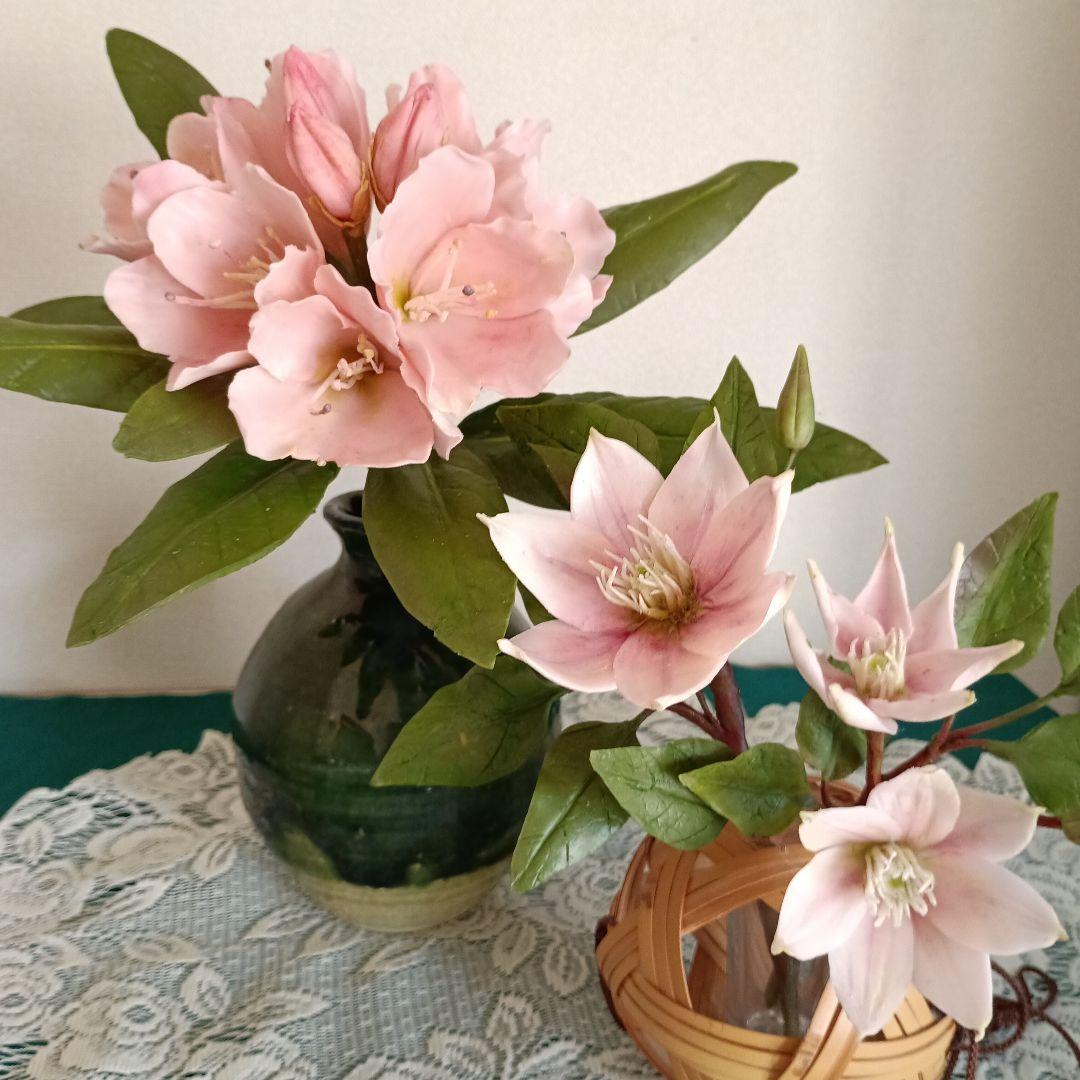 専用　石楠花　クレマチス　クレイフラワー樹脂粘土