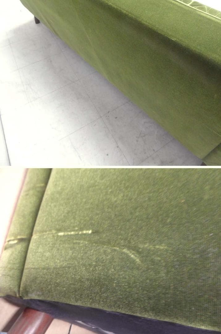 ■カリモク60■ロビーチェア 3シーター ソファ モケットグリーン