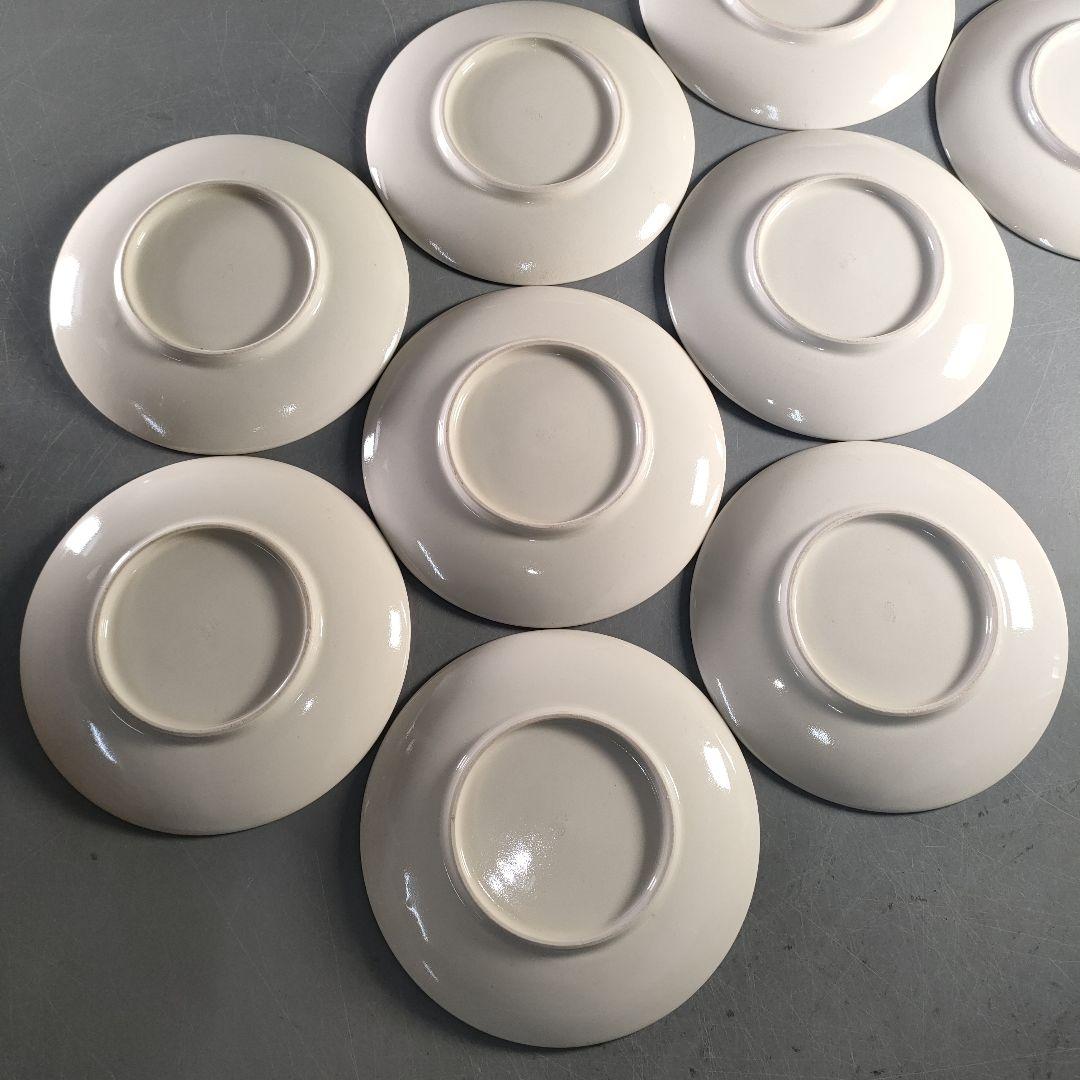 A1375-4/平安松斎/高麗磁着彩篭目紋中皿21客/向付/銘々皿/懐石道具/