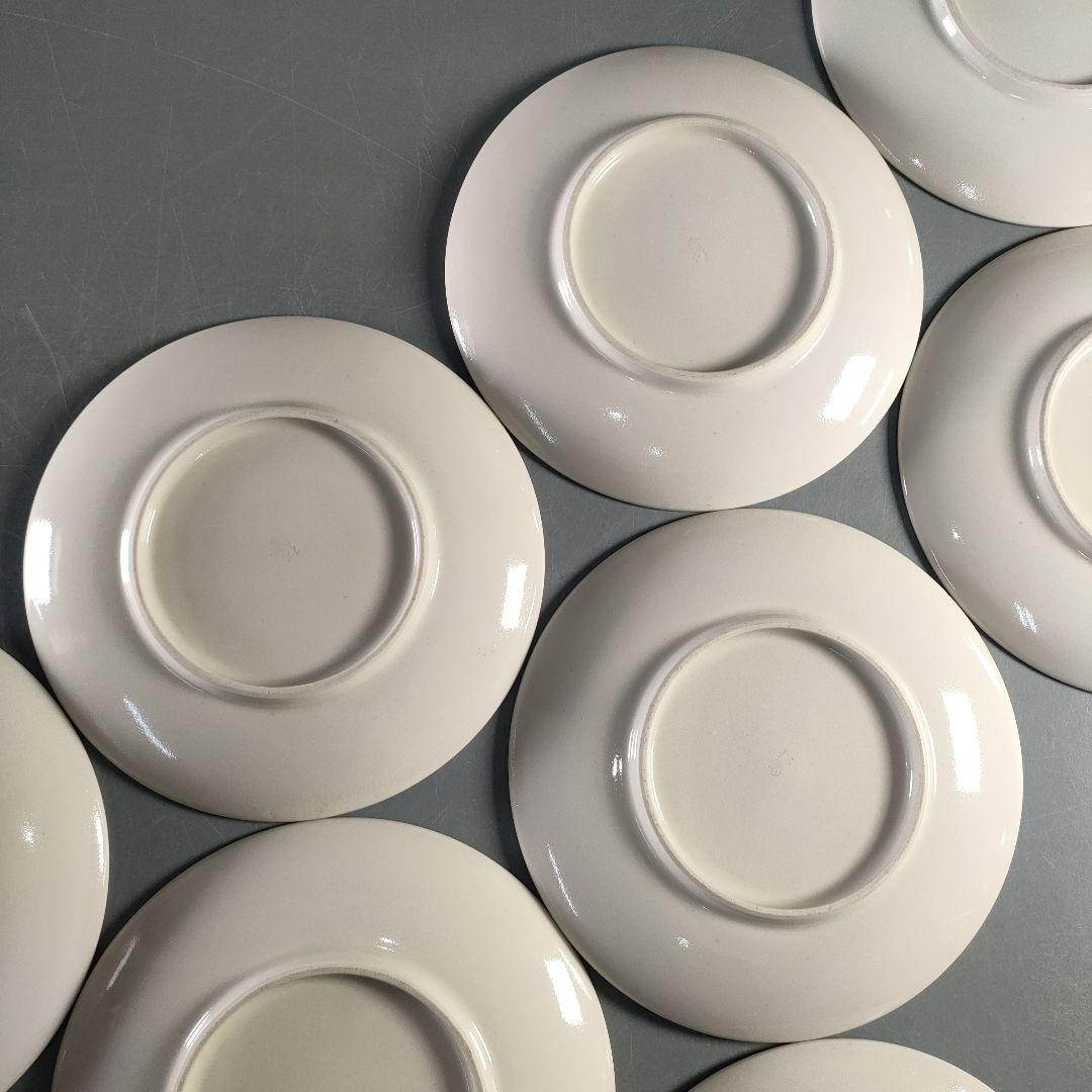 A1375-4/平安松斎/高麗磁着彩篭目紋中皿21客/向付/銘々皿/懐石道具/