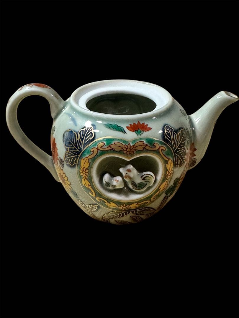 新品未使用品　箱付き　波佐見焼　林九郎作　古伊万里　窓鶏　醤油差し