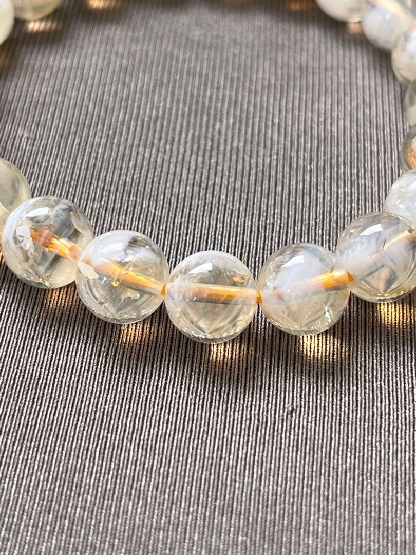 天然石ブレスレット☆品質よし！エンジェルラダーシトリン☆心の安定＆金運