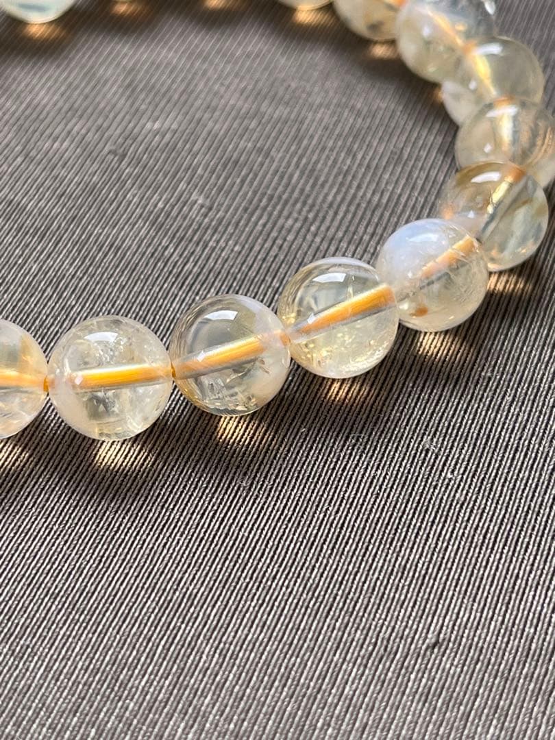 天然石ブレスレット☆品質よし！エンジェルラダーシトリン☆心の安定＆金運