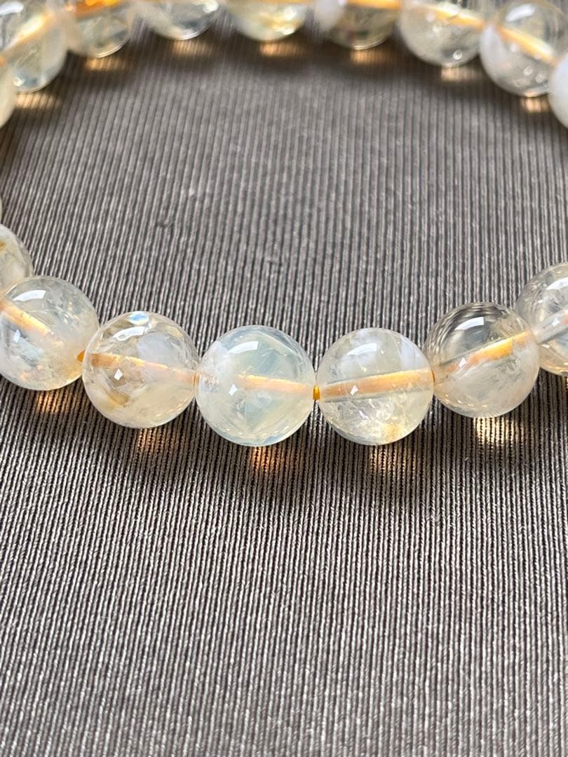 天然石ブレスレット☆品質よし！エンジェルラダーシトリン☆心の安定＆金運