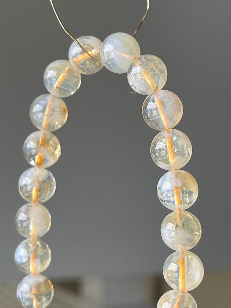 天然石ブレスレット☆品質よし！エンジェルラダーシトリン☆心の安定＆金運