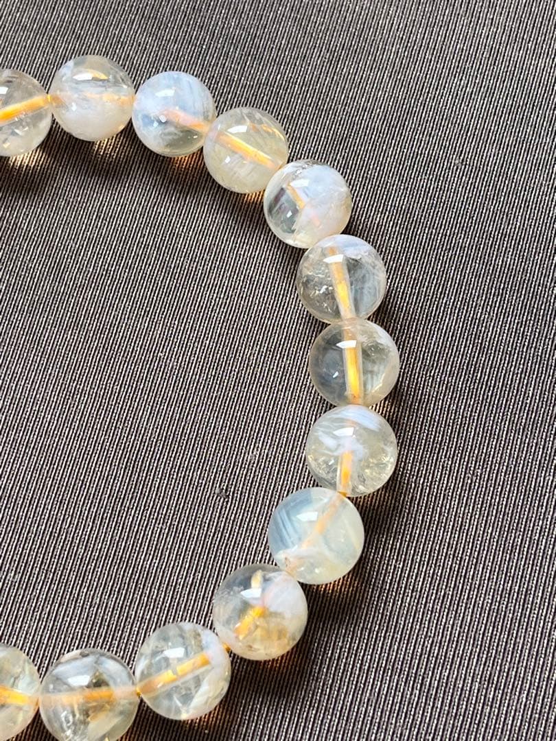 天然石ブレスレット☆品質よし！エンジェルラダーシトリン☆心の安定＆金運