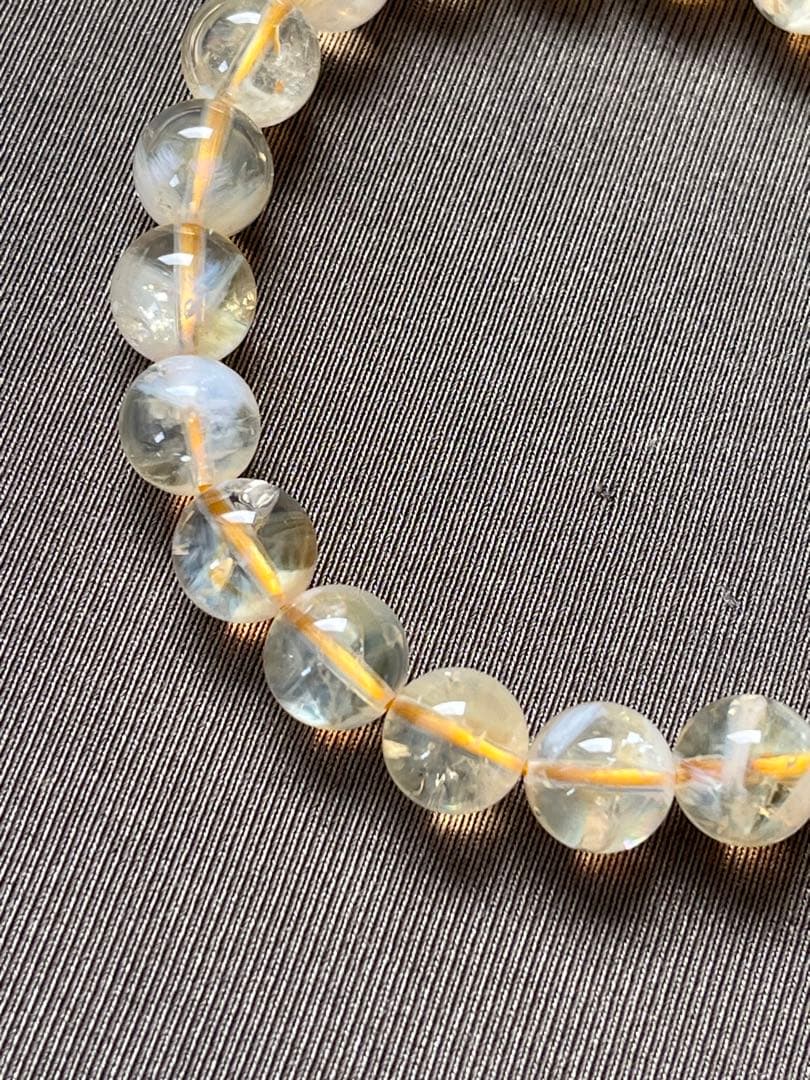 天然石ブレスレット☆品質よし！エンジェルラダーシトリン☆心の安定＆金運