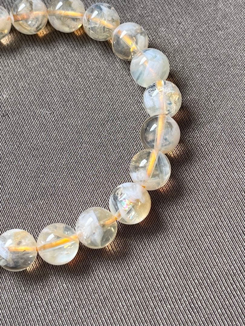 天然石ブレスレット☆品質よし！エンジェルラダーシトリン☆心の安定＆金運