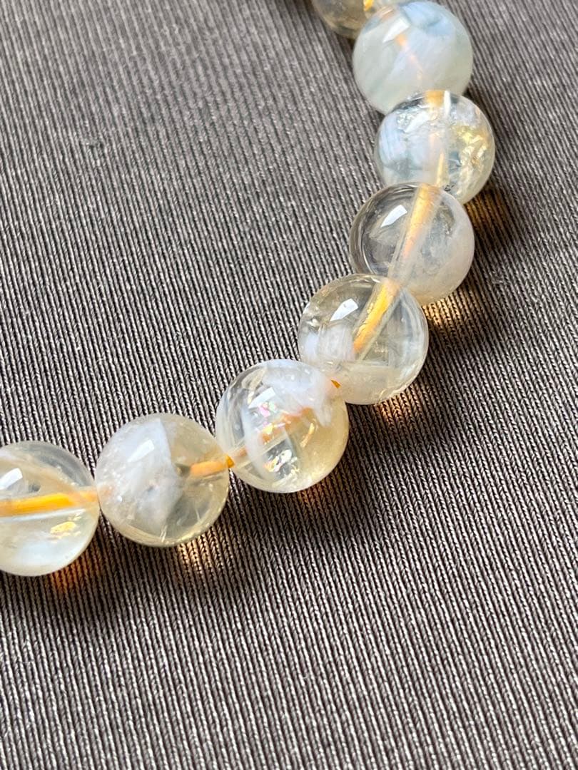 天然石ブレスレット☆品質よし！エンジェルラダーシトリン☆心の安定＆金運