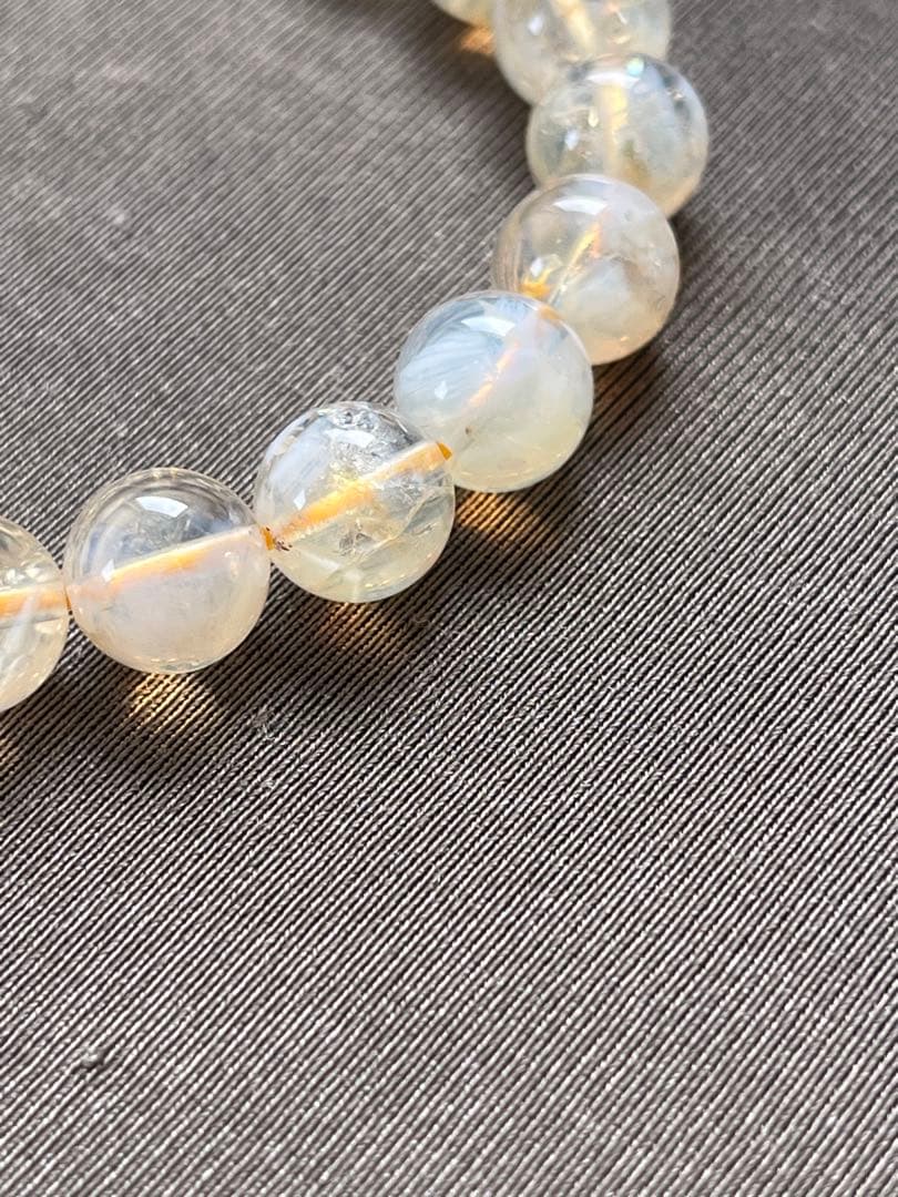 天然石ブレスレット☆品質よし！エンジェルラダーシトリン☆心の安定＆金運