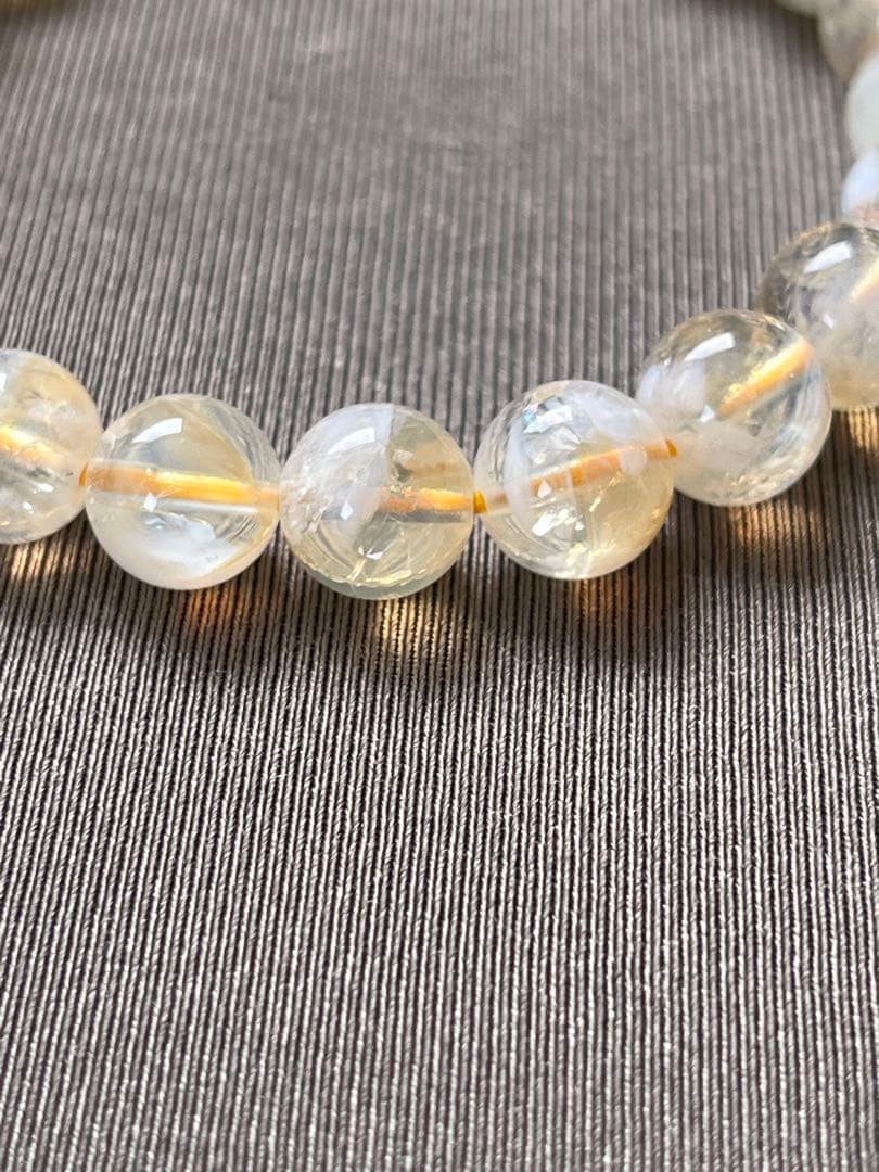 天然石ブレスレット☆品質よし！エンジェルラダーシトリン☆心の安定＆金運