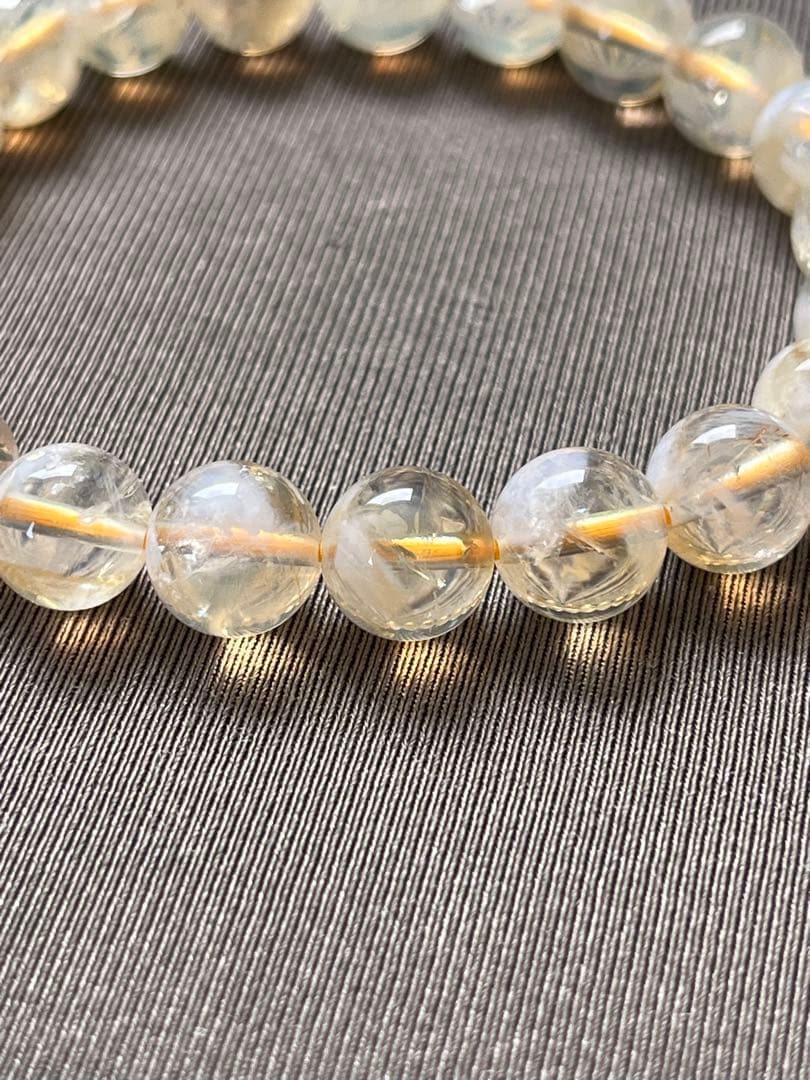 天然石ブレスレット☆品質よし！エンジェルラダーシトリン☆心の安定＆金運